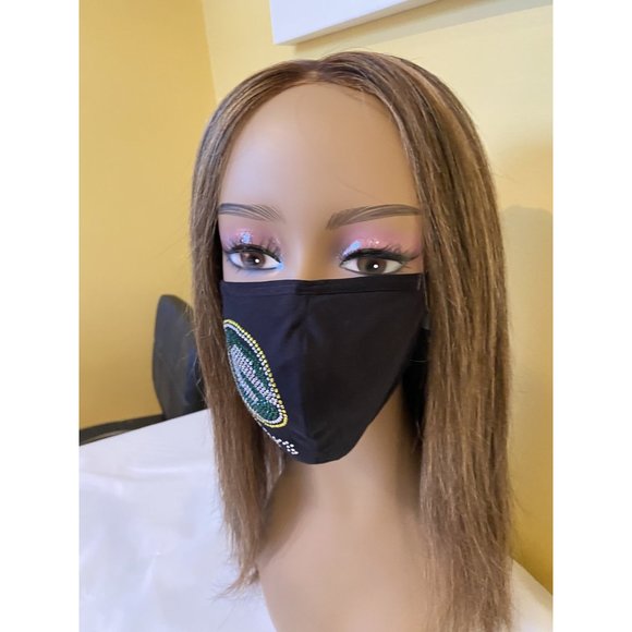 Green Bay Packers Side Logo Bling Rhinestone Face Mask - Picture 9 of 10